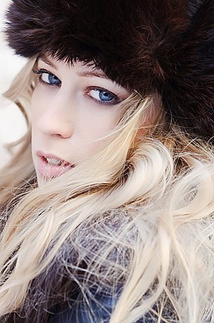 Fruzsina with Fur Hat